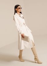 コート Stellina Bianca Coat 10y Trench Coat em Poliuretano com Martingales nas Mangas Novara Off